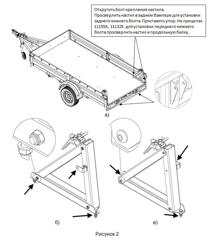 Установка трап-борта на прицеп
